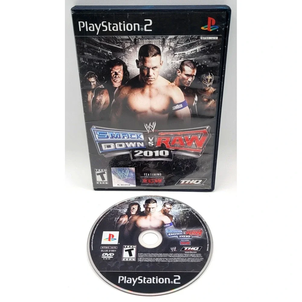 WWE SmackDown vs. Raw 2010 Featuring ECW (Sony PlayStation 2, 2009) GAME &‎ CASE
